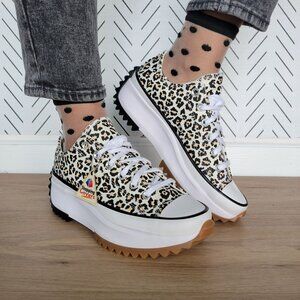 ❤️Converse Run Star Hike Platform Archive Leopard 9.5 Womens Shoes White A16286C